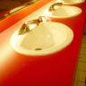 Vignette: Red bathroom. Photograph by Catalina González Carrasco